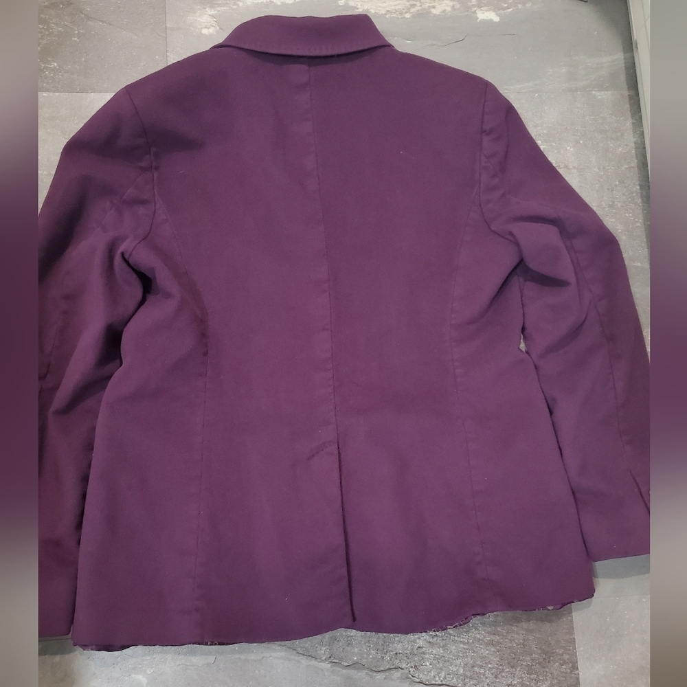 MaxMara Purple Wool Women's Long Sleeve Blazer. Size 14. Made In Italy. - Picture 2 of 13